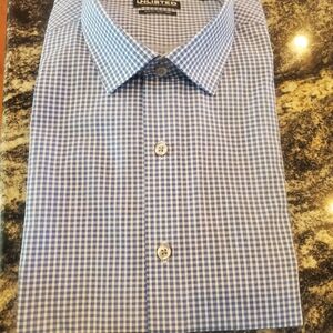 Unlisted Men's Blue and White Checkered Dress Shirt